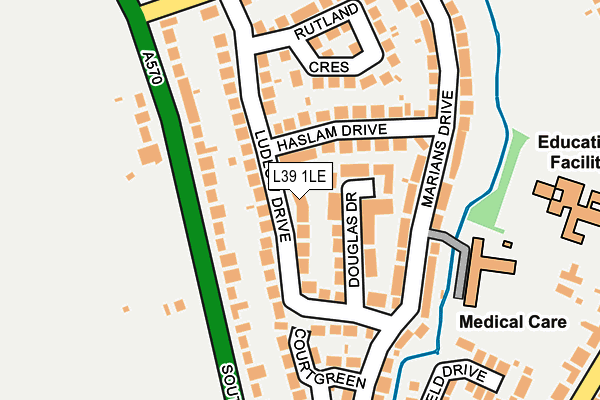 L39 1LE map - OS OpenMap – Local (Ordnance Survey)
