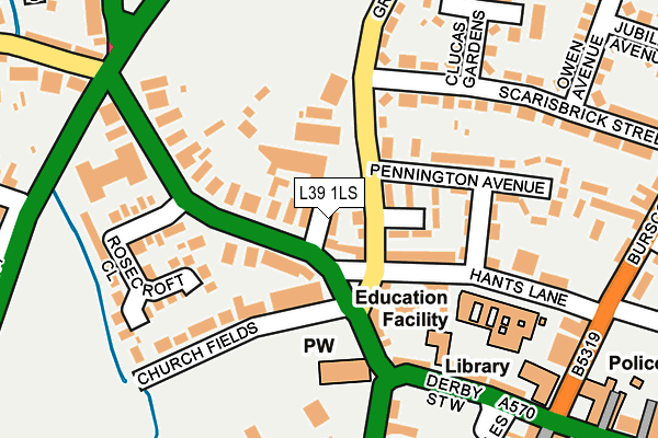 L39 1LS map - OS OpenMap – Local (Ordnance Survey)