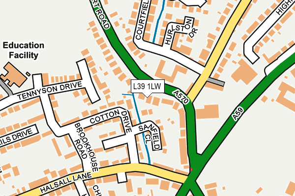 L39 1LW map - OS OpenMap – Local (Ordnance Survey)