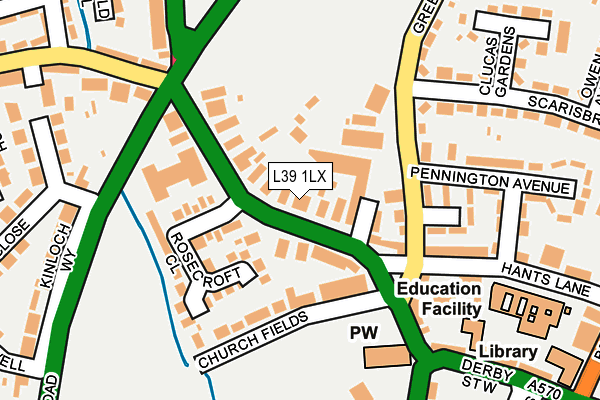 L39 1LX map - OS OpenMap – Local (Ordnance Survey)