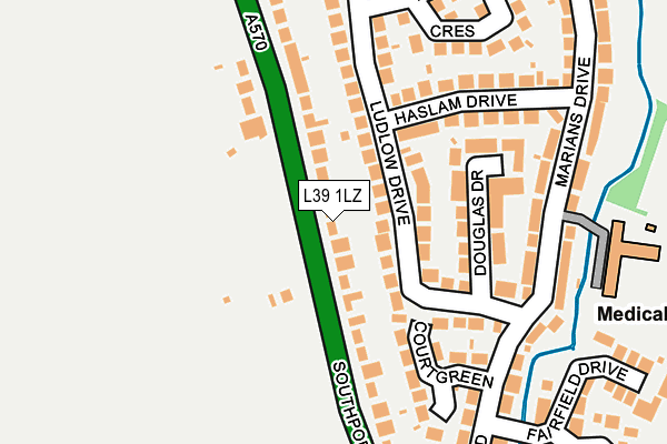 L39 1LZ map - OS OpenMap – Local (Ordnance Survey)