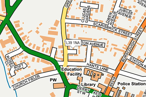 L39 1NA map - OS OpenMap – Local (Ordnance Survey)