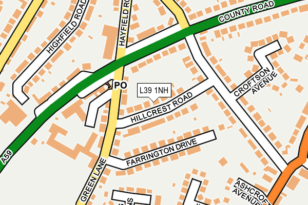 L39 1NH map - OS OpenMap – Local (Ordnance Survey)