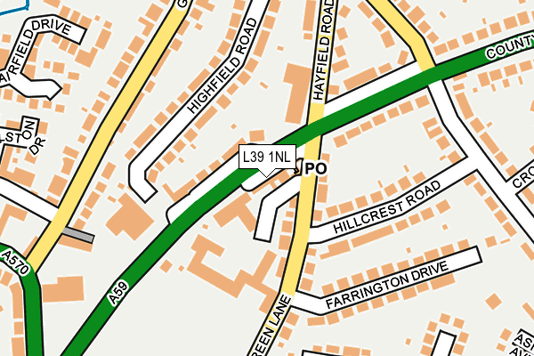 L39 1NL map - OS OpenMap – Local (Ordnance Survey)