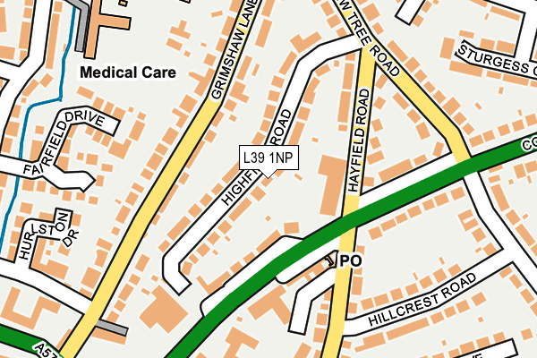 L39 1NP map - OS OpenMap – Local (Ordnance Survey)