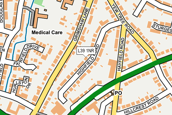 L39 1NR map - OS OpenMap – Local (Ordnance Survey)