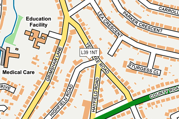 L39 1NT map - OS OpenMap – Local (Ordnance Survey)