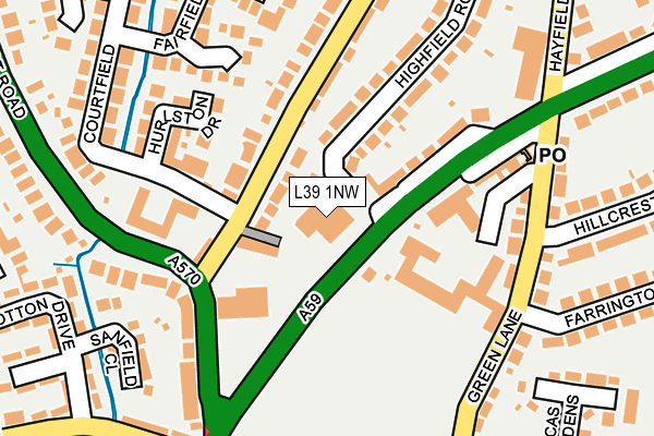 L39 1NW map - OS OpenMap – Local (Ordnance Survey)