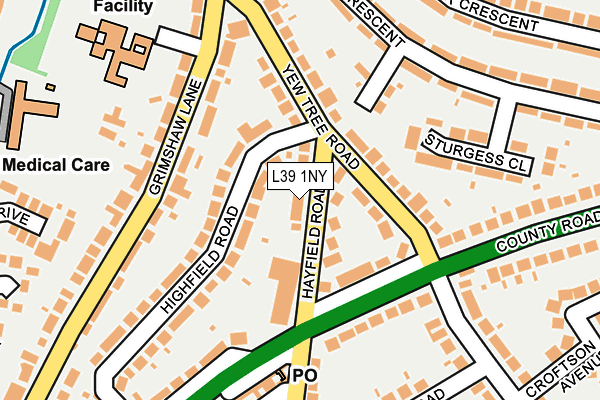 L39 1NY map - OS OpenMap – Local (Ordnance Survey)