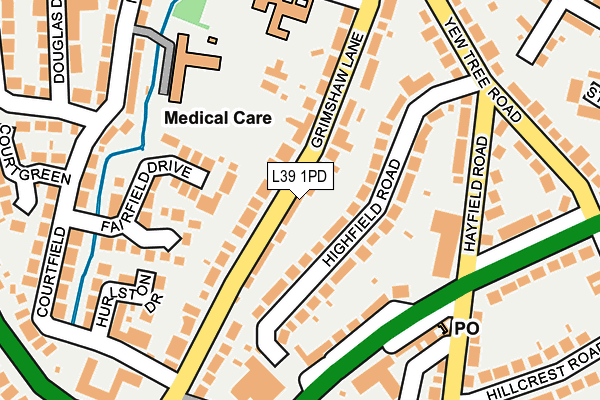 L39 1PD map - OS OpenMap – Local (Ordnance Survey)