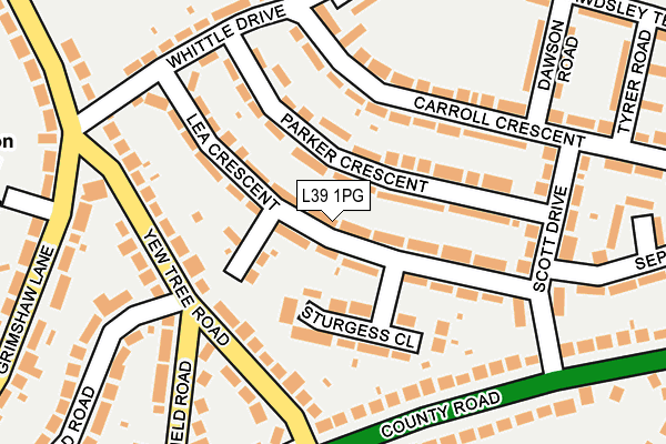L39 1PG map - OS OpenMap – Local (Ordnance Survey)