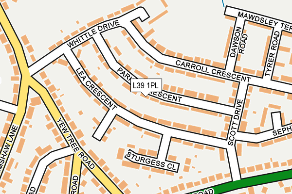 L39 1PL map - OS OpenMap – Local (Ordnance Survey)