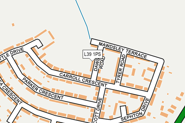 L39 1PS map - OS OpenMap – Local (Ordnance Survey)