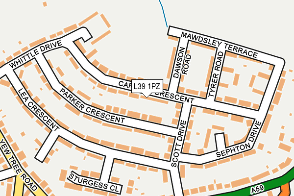 L39 1PZ map - OS OpenMap – Local (Ordnance Survey)