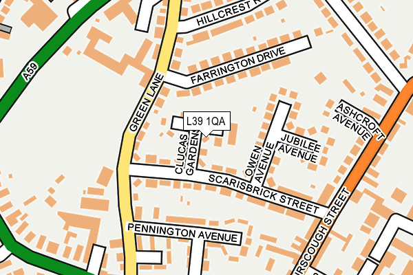 L39 1QA map - OS OpenMap – Local (Ordnance Survey)