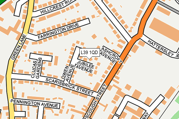 L39 1QD map - OS OpenMap – Local (Ordnance Survey)