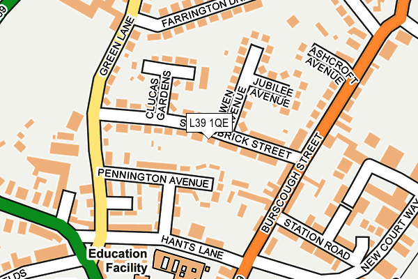 L39 1QE map - OS OpenMap – Local (Ordnance Survey)