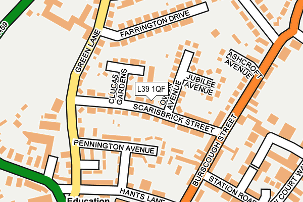 L39 1QF map - OS OpenMap – Local (Ordnance Survey)