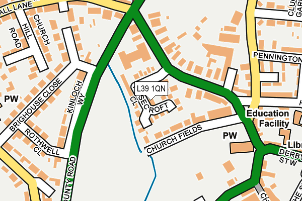 L39 1QN map - OS OpenMap – Local (Ordnance Survey)