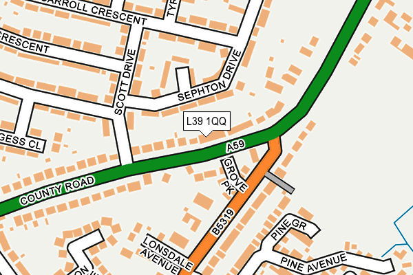 L39 1QQ map - OS OpenMap – Local (Ordnance Survey)