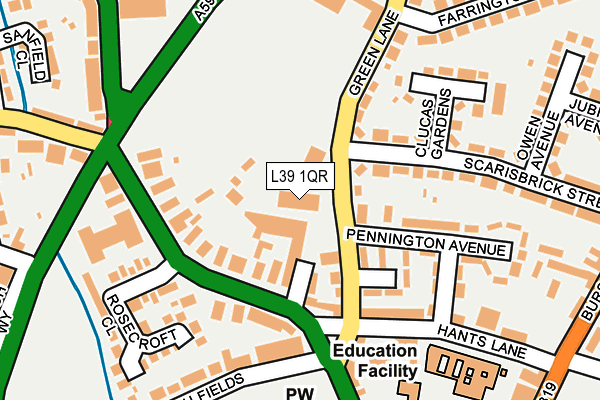 L39 1QR map - OS OpenMap – Local (Ordnance Survey)
