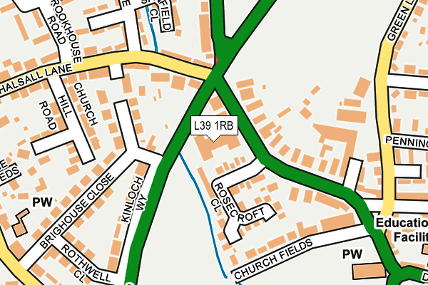 L39 1RB map - OS OpenMap – Local (Ordnance Survey)