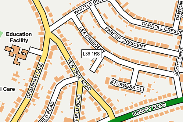 L39 1RS map - OS OpenMap – Local (Ordnance Survey)