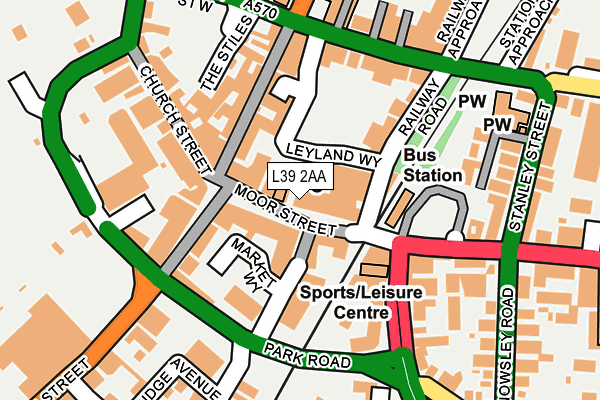 L39 2AA map - OS OpenMap – Local (Ordnance Survey)