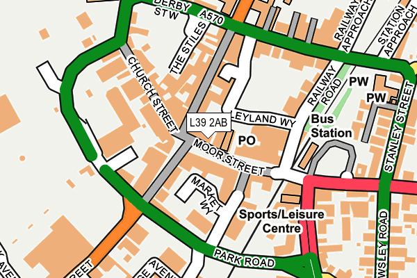 L39 2AB map - OS OpenMap – Local (Ordnance Survey)