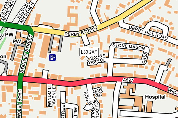 L39 2AF map - OS OpenMap – Local (Ordnance Survey)