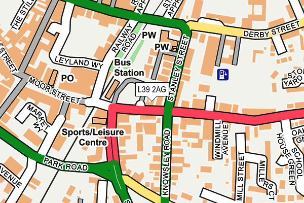 L39 2AG map - OS OpenMap – Local (Ordnance Survey)