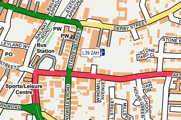 L39 2AH map - OS OpenMap – Local (Ordnance Survey)