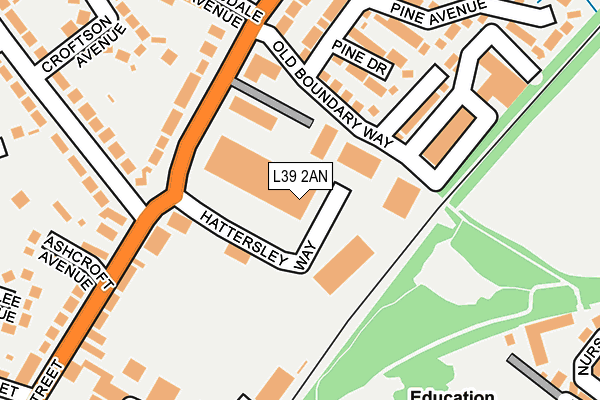 L39 2AN map - OS OpenMap – Local (Ordnance Survey)