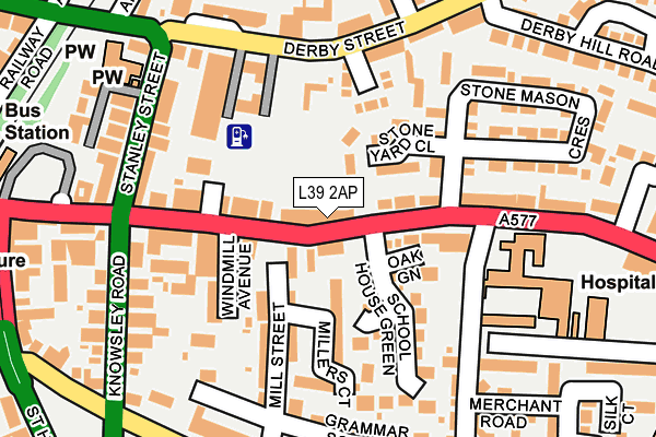 L39 2AP map - OS OpenMap – Local (Ordnance Survey)