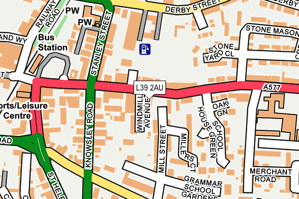 L39 2AU map - OS OpenMap – Local (Ordnance Survey)