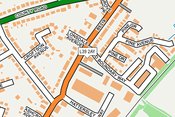 L39 2AY map - OS OpenMap – Local (Ordnance Survey)