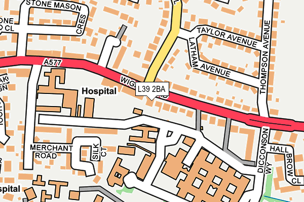 L39 2BA map - OS OpenMap – Local (Ordnance Survey)