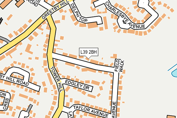 L39 2BH map - OS OpenMap – Local (Ordnance Survey)