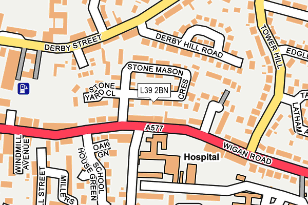 L39 2BN map - OS OpenMap – Local (Ordnance Survey)