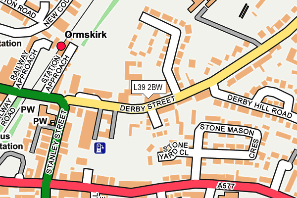 L39 2BW map - OS OpenMap – Local (Ordnance Survey)