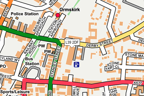 L39 2DF map - OS OpenMap – Local (Ordnance Survey)