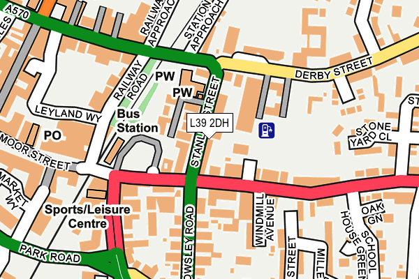 L39 2DH map - OS OpenMap – Local (Ordnance Survey)