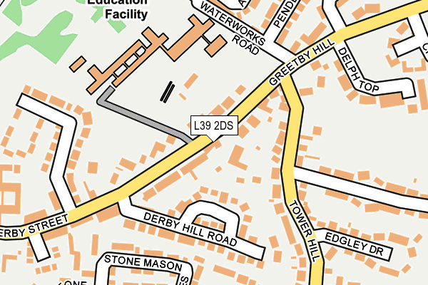 L39 2DS map - OS OpenMap – Local (Ordnance Survey)