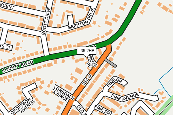 L39 2HB map - OS OpenMap – Local (Ordnance Survey)