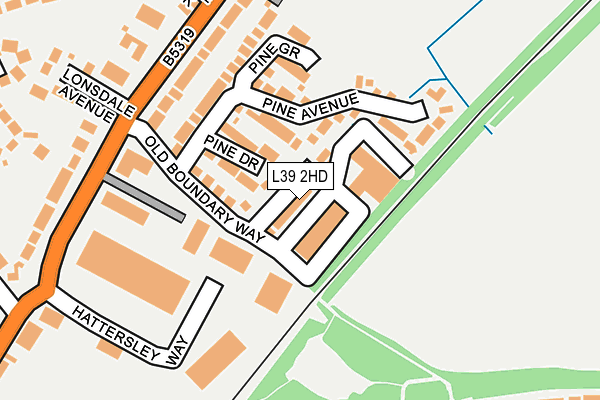 L39 2HD map - OS OpenMap – Local (Ordnance Survey)