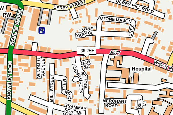 L39 2HH map - OS OpenMap – Local (Ordnance Survey)