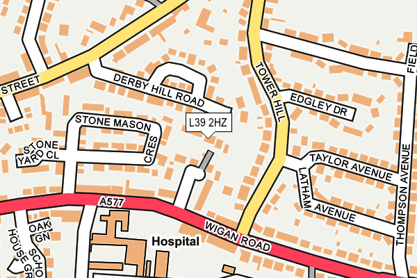 L39 2HZ map - OS OpenMap – Local (Ordnance Survey)