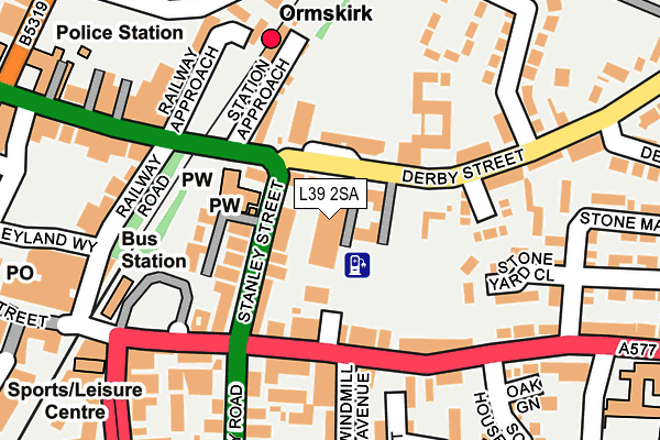 L39 2SA map - OS OpenMap – Local (Ordnance Survey)