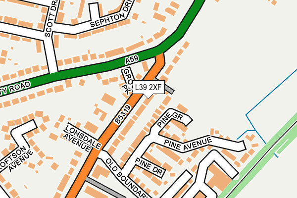 L39 2XF map - OS OpenMap – Local (Ordnance Survey)