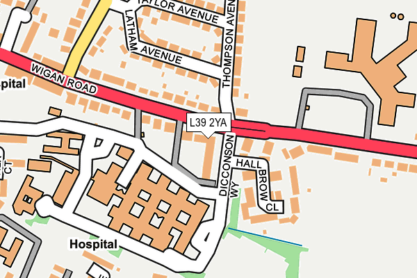 L39 2YA map - OS OpenMap – Local (Ordnance Survey)